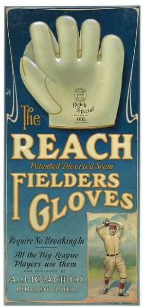 1910 Reach Fielder's Gloves Tin